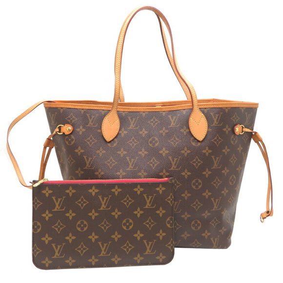 LOUIS VUITTON Brown Monogram Neverfull MM Tote Bag - Picture 1 of 9
